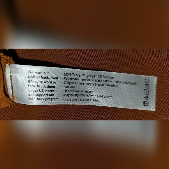 Eileen Fisher Rust Crepe Tencel Pants Ankle Drawstring Comfort Sz M - Picture 4 of 15